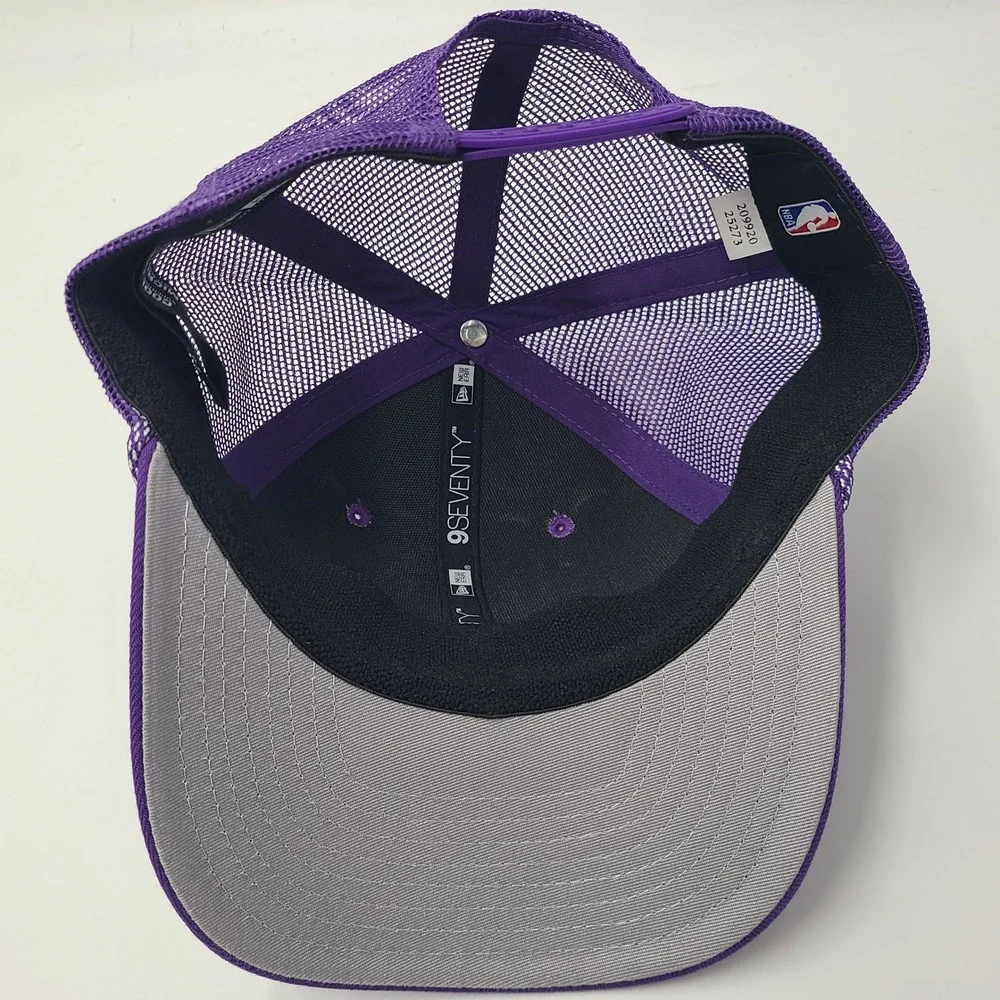 Los Angeles Lakers Hat Snapback Trucker Mesh New Era 9Seventy Purple White Rope